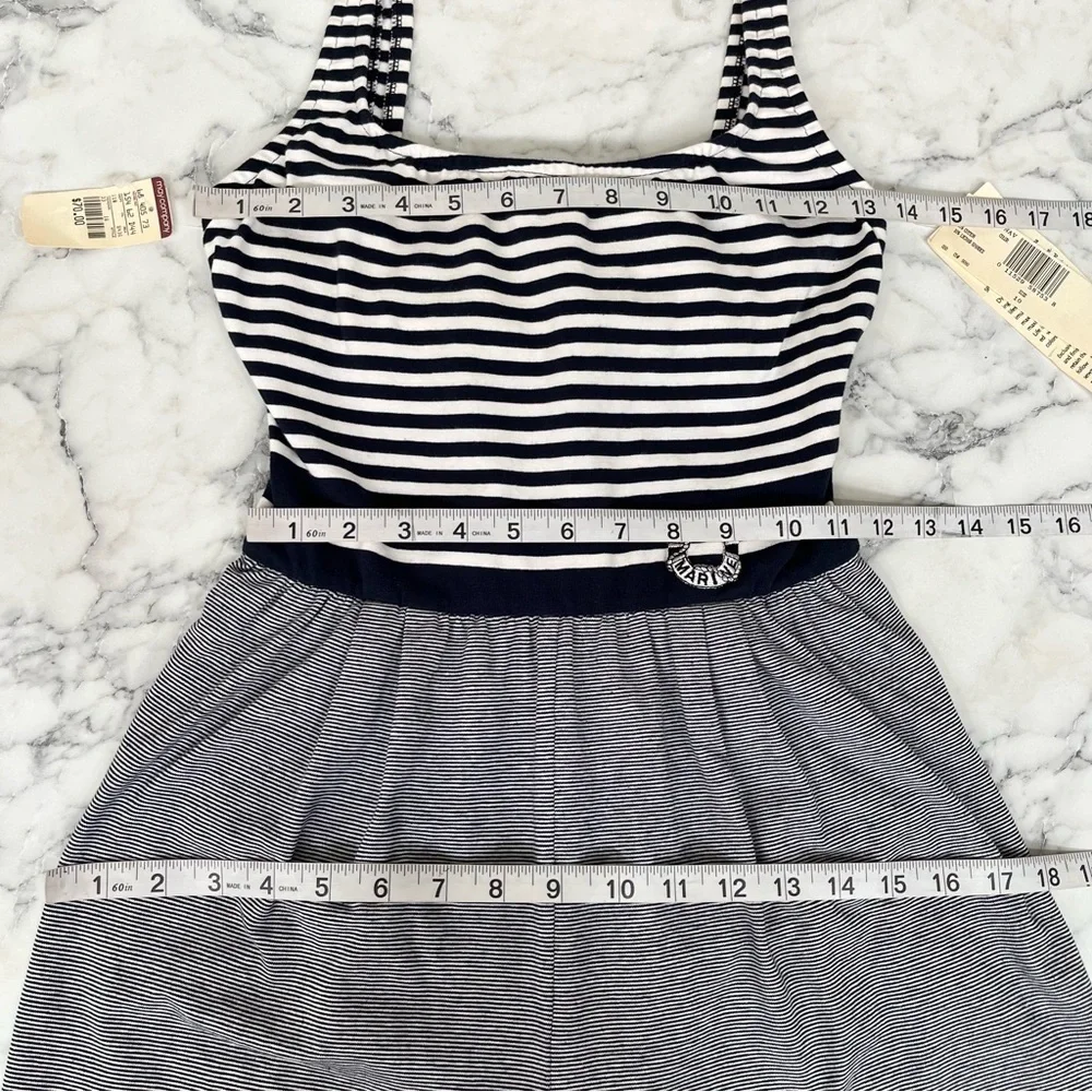 Vintage Sporting Life by Catalina Nautical Stripes One Piece Shorts Swimsuit 10